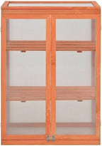 Wooden Portable Greenhouse, Garden Greenhouse Raised Flower Planter with 2 Shelves and 2 Doors, Garden Portable Mini Greenhouse Cabinet for Outdoor Indoor Use 29.5"x18.5"x42.9" -AA - Image 2