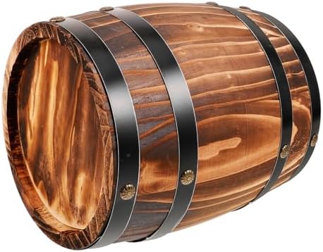 VOSAREA Wood Wine Barrel Decor Vintage Oakes Aging Barrels Decorative Whiskey Barrel Bucket Flower Planter Container Water Wishing Well Pail for Home Kitchen Bar Summer Party Decor by Vosarea