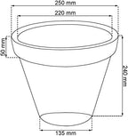 Prosper Plast Plastic Flower Pot 25 cm Classic Massive for Indoor and Outdoor use, Anthracite Colour - Image 2