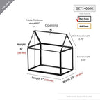 WGV Geometric Planter Terrarium, Width 6" x 3.5" Height 6" Clear Glass Black Frame DIY Succulent air Plant Miniature Fairy Garden Windowsill Tabletop Decor, House 1 Piece - Image 2