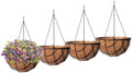 MTB Supply 4 Pack 14 Inch Garden Hanging Baskets Vintage Geo with Coco-Liner for Home Balcony Patio Decoration Outdoor Hanging Planter by MTBSUPPLY