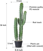 Artificial Cactus Fake Big Cactus 36 Inch Faux Cacti Plants for Home Garden Office Store Decoration - Image 2