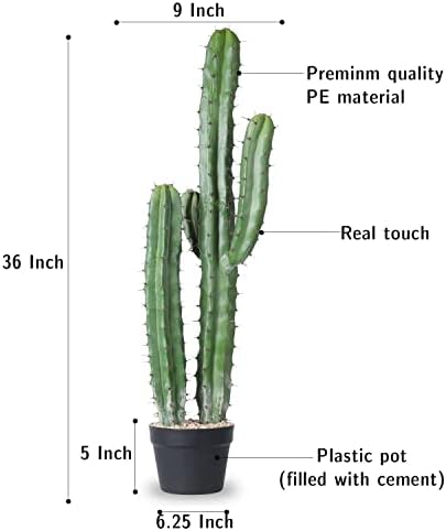 Artificial Cactus Fake Big Cactus 36 Inch Faux Cacti Plants for Home Garden Office Store Decoration - Image 2