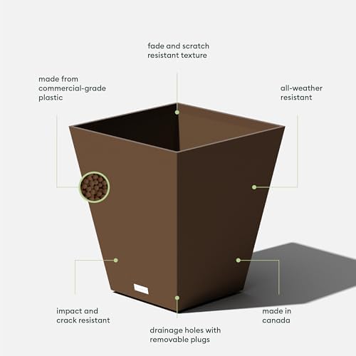 Veradek Pure Series Nobleton Planter - Tapered Square Outdoor Planter - Image 3