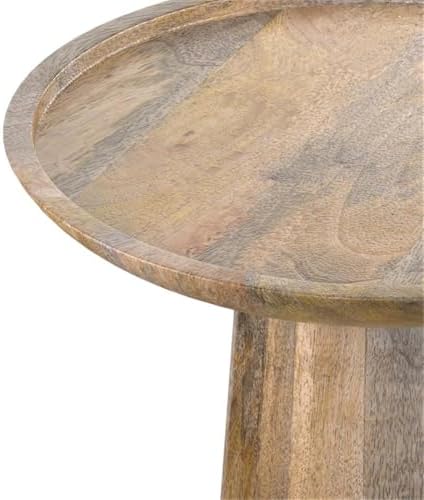 SIMPLIHOME Dayton 13" Wide Solid Wood Round End Table in Natural - Image 4