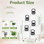 iDavosic.ly Plant Stand Indoor Outdoor, 5 Tier Iron Corner Shelf, White - Image 3