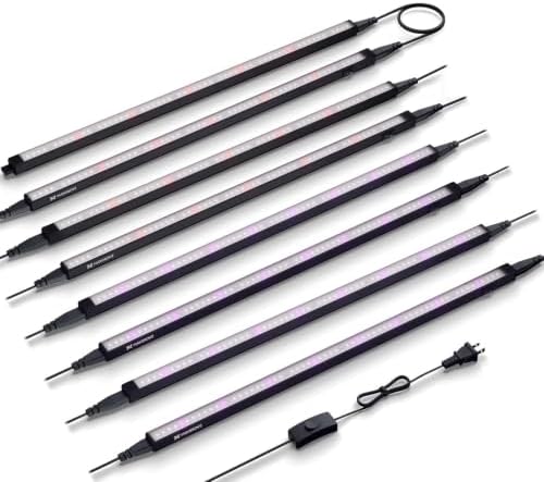 Maygrove Grow Lights for Indoor Plants, Tunable Spectrum 2FT LED Growing Lamp 120W (8 x 15W), T5 Grow Light Strip for Seed Starting, Vegetables, Linkable, Black, 8-Pack by MAYGROVE