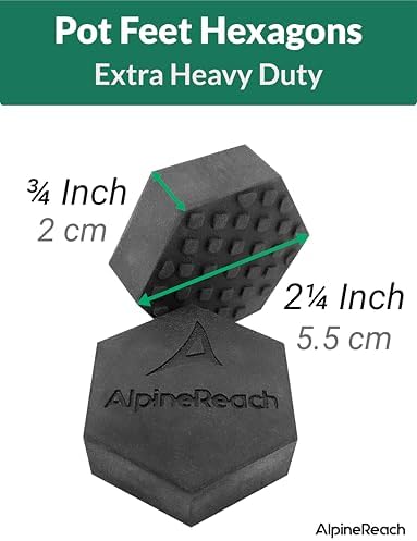 AlpineReach Extra Heavy Duty Pot Feet Risers 20 Pack Hexagons & Adhesive Pads - Protect Healthy Plants - Strong Invisible Supports Small Large Flower Planters Stability - Outdoor Lifter Toes Elevator - Image 4