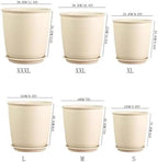 Indoor/Outdoor Plant Pot, Thickened Resin Plastic Flower Pots Succulent Pots Creative Round Large Flower Pots Balcony,Home Decor,Plant Lover Gift (Color : Beige 4pcs, Size : L) - Image 2