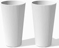 Veradek Demi Series Tall Planter - Tall Tapered Outdoor Planter with Shelf by VeradekOutdoor