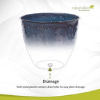 Headwind Ironstone Mandalay - 14" Denim Decorative Planter High-Gloss with Embossed Dotted Pattern & Durable Coated Finish – Lightweight Plant Pot Indoor & Outdoor Flower Pots Use by Robert Allen - Image 6