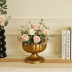 Retro Gold Vases for Centerpieces Set of 2 Brass Metal Vases for Flowers Decorative Pedestal Bowl for Table Centerpieces Floral Arrangments on Housewarming Wedding Party - Image 7