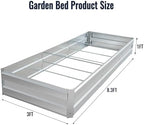 Metal Raised Garden Bed Outdoor Reinforced Galvanized Rustproof Steel Planter Boxes for Vegetables, Heavy Duty Raised Beds for Growing Flowers Herbs Succulents,8.3 * 3 * 1 FT,Silver - Image 2