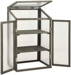 Garden Greenhouse, Firwood Plant Shelter, 2-Shelf Herb Grower - Image 2
