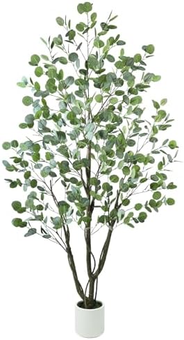 Caxchiling Artificial Eucalyptus Tree 6FT, Indoor Outdoor Faux Tree by Caxchiling