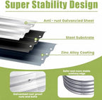 Galvanized Raised Garden Bed, Outdoor Planter Box for Gardening Metal Oval Raised Bed for Vegetables Flowers Herb & Fruit Easy Assembly Patio Kit for Planting Plants-SILVERY-8X4X1FT-1PCS - Image 5