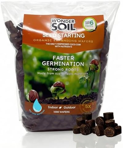 WONDER SOIL | 1000 Organic Seed Starter Pellets | Ready to Plant Seed Starting Soil Loaded with Pre-Mixed Nutrients | Fast Germination | Indoor or Outdoor | 1000 Count by WonderSoil