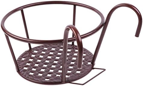 Hanging Railing Planters Baskets Art Hanging Flower Stands Balcony Flower Pot Holders Plant Iron Racks Fence Metal Potted Stand Mounted Balcony Round Plant Basket Shelf Container Box,Garden Steel Pots - Image 4