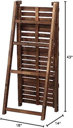 Yaheetech 4-Tier Foldable Shelf, Wood Ladder Shelf for Living Room Storage - Image 3
