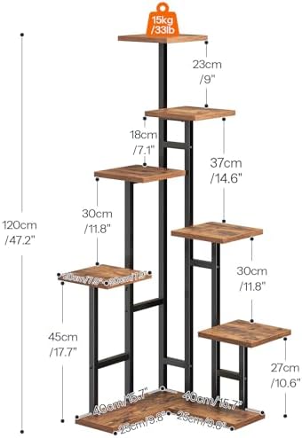 HOOBRO Corner Plant Stand Indoor, 7-Tier Plant Shelf for Indoor Plants - Image 3