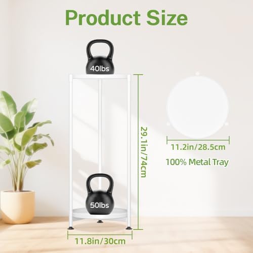 iDavosic.ly 2 Tier Metal Corner Plant Stand Indoor Outdoor, 29'' Tall White - Image 5