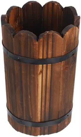GALPADA Wooden Planter for and Vegetables Natural Wood Flower Pot for Indoor and Outdoor Home Decoration Container for Patio and Balcony by GALPADA
