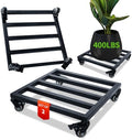 2 Pack 14 Inch Square Metal Plant Caddy with Wheels, 400 Lbs by Unknown