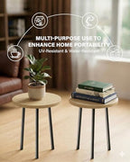 Plant Stand Indoor 14'': Indoor Plant Stand 2 Pack Metal Plant Table - Wood Plant Stool Outdoor Small Round Side End Table Mid Century Modern Decor - Home Decor - Image 6