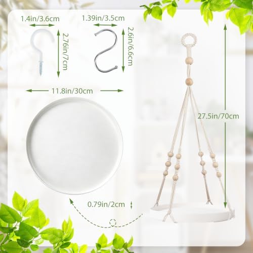 GREANER Macrame Plant Hangers Indoor, 2 Sets Hanging Planter Rack - Image 2