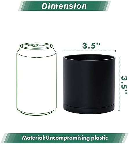 D'vine Dev 12-Pack Black Plastic Planters with Saucers, 3.5 in, 74-Y-D-4 - Image 2