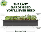 Plant & Plot Galvanized Raised Garden Beds Outdoor // 8×4×1 ft Planter Raised Beds for Gardening, Vegetables, Flowers // Large Metal Garden Box // Patented Tool-Free Design (Dark Gray) - Image 5