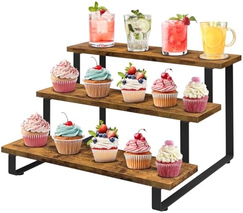 ELITEROO 3 Tier Display Shelf, Portable Wood Retail Cupcake Dessert Stand by ELITEROO