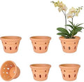 vensovo 5 Inch Terracotta Orchid Pots with Holes, 6 Pack Clay Planters by vensovo