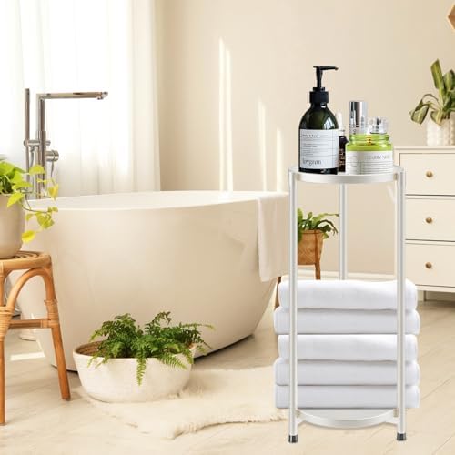2 Tier Plant Stand Indoor Tall, White Corner Tiered Round Plant Stand for Indoor Multiple Plants, Metal Flower Pot Stands Outdoor Holders Plant Shelf Display Rack for Balcony Living Room - Image 6