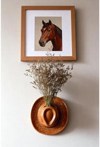 Large Ceramic Cowboy Hat Wall Vase - Handmade Hanging Flower Planter, Western Boho Room Decor & Coastal Cowgirl Aesthetic Wall Art for Home Decorations (Brown) - Image 5