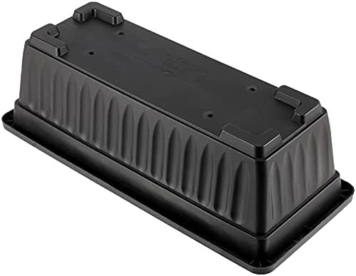 HAKZEON 6 Pack 17 Inches Plastic Flower Box Planters with Trays, Countryside Flower Window Boxes with 30 Plant Labels, Black Rectangular Vegetable Planters for Windowsill, Porch, Balcony, Garden - Image 4