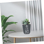 Toyvian Cement Buddha Statue Succulent Planter for Home Gardening Decor - Image 5