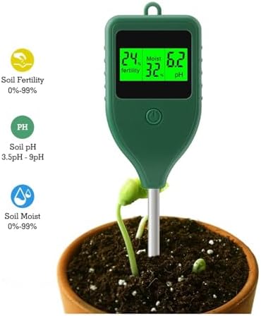 3-in-1 Soil Tester Fertility Humidity PH Meter Digital LCD Backlit Moisture Acidity Sensor for Outdoor Plants Gardening Farming - Image 2