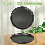 Flower Pot Saucer 12 Inch - Ceramic Plant Saucer for Outdoors Plant Drip Tray for Pots Indoor No Holes Large Plant Dishes to Catch Water Decorative Plant Drainage Tray Black - Image 2