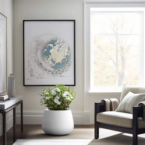 Kante White Concrete Planter 18.1" Dia All-Weather Round Accent Pot - Image 5