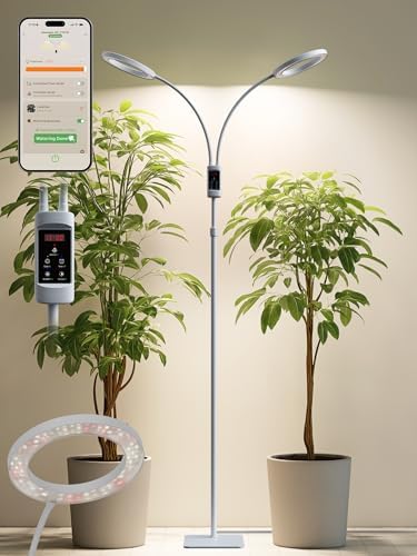 48W Smart Grow Lights for Indoor Plants, Full Spectrum LED Plant Light by GLOWRIUM