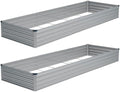 Vengarus 2PCS 12x4x1ft Galvanized Raised Garden Beds Kit,Planter Box Silver by Vengarus