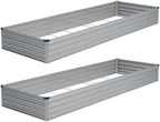 Vengarus 2PCS 12x4x1ft Galvanized Raised Garden Beds Kit,Planter Box Silver by Vengarus