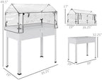 Outsunny Raised Garden Bed with Flip-Up Cover, 39.4"x18.9"x48.8", White - Image 7