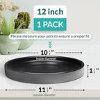 Heavy Duty Ceramic Plant Dish - with Silicone Feet for Added Surface Protection - Scratch-Resistant Plant Saucers, Pots 10.75" at the Base or Less, Flower Pot Saucers, Pebble Tray for Plant Humidity - Image 3