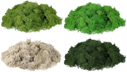 uxcell Preserved Reindeer Moss, 14oz Fake Moss for Crafts Artificial Dried Moss for Decoration Terrariums Potted Plants, Light Green/Dark Green/Green/White by uxcell