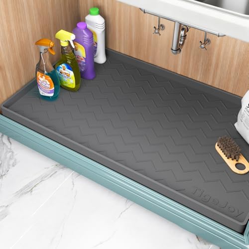 TigeJoy Under Sink Mats for Kitchen Waterproof 34" x 19", Cabinet Liner by TigeJoy