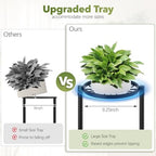 3 Tier Plant Stand Indoor Outdoor Corner, 10 Inch Wide Tray, Metal Black - Image 4