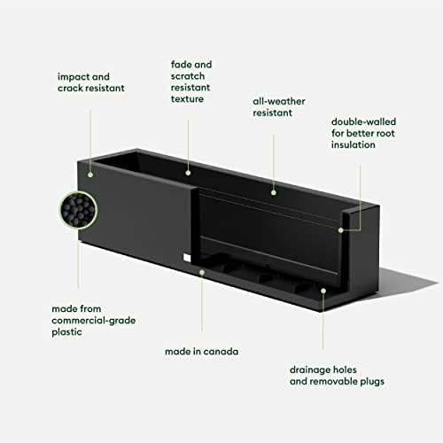 Veradek Block Series Trough Planter - Rectangular Outdoor Window Box - Image 2