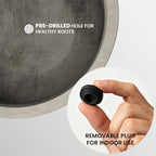 Kante Set of 3 Weathered Concrete Capsule Round Planters for Modern Home - Image 7